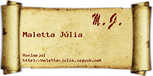 Maletta Júlia névjegykártya
