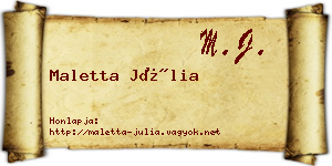Maletta Júlia névjegykártya